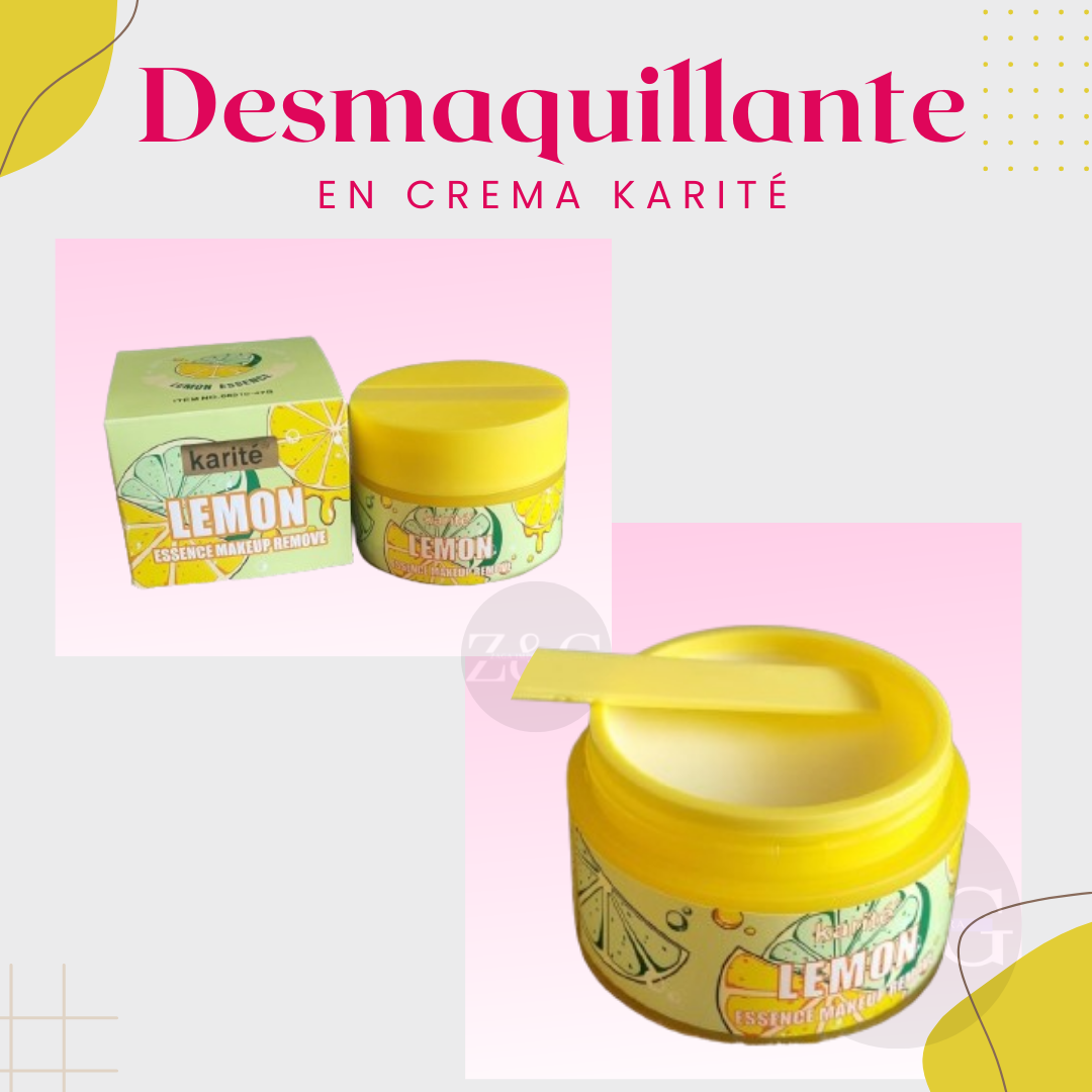 💇‍♀️🩺👍  Desmaquillante en Crema Limón Karité: Limpieza Profunda y Nutrición para tu Piel.