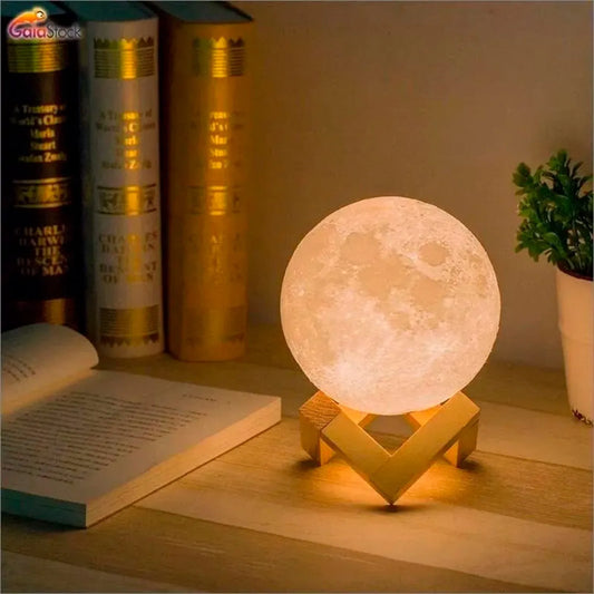 💡 Lámpara Luna Inteligente 18 cm: Iluminación cálida y decorativa con control de voz.
